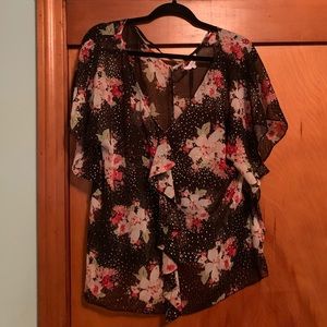 Sheer floral top